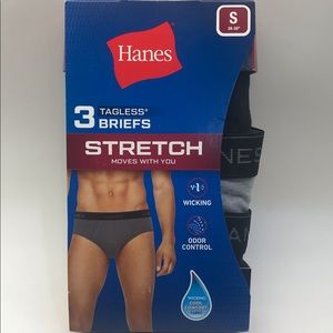 Hanes 3 Pack Tagless Briefs Size S